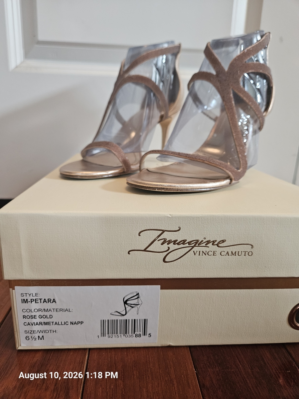 Rose Gold Strappy Heeled Sandals